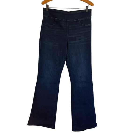 American Eagle Luxe Pull-On High-Waisted Kick Bootcut Jean Dark Indigo Size L - Picture 1 of 8